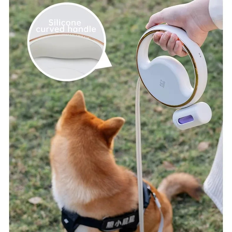 Laisse Rétractable Chien avec Lumière LED – Nylon Antichoc & Mains Libres