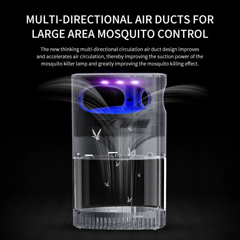 Lampe Anti-Moustiques Sans Fil USB Silencieuse - Aspiration Automatique pour Maison et Camping