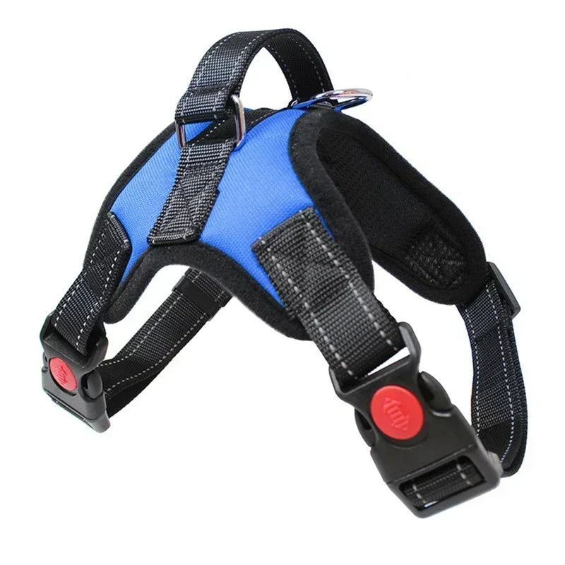 Harnais chien réfléchissant anti-traction en polyester – Ajustable XS à L