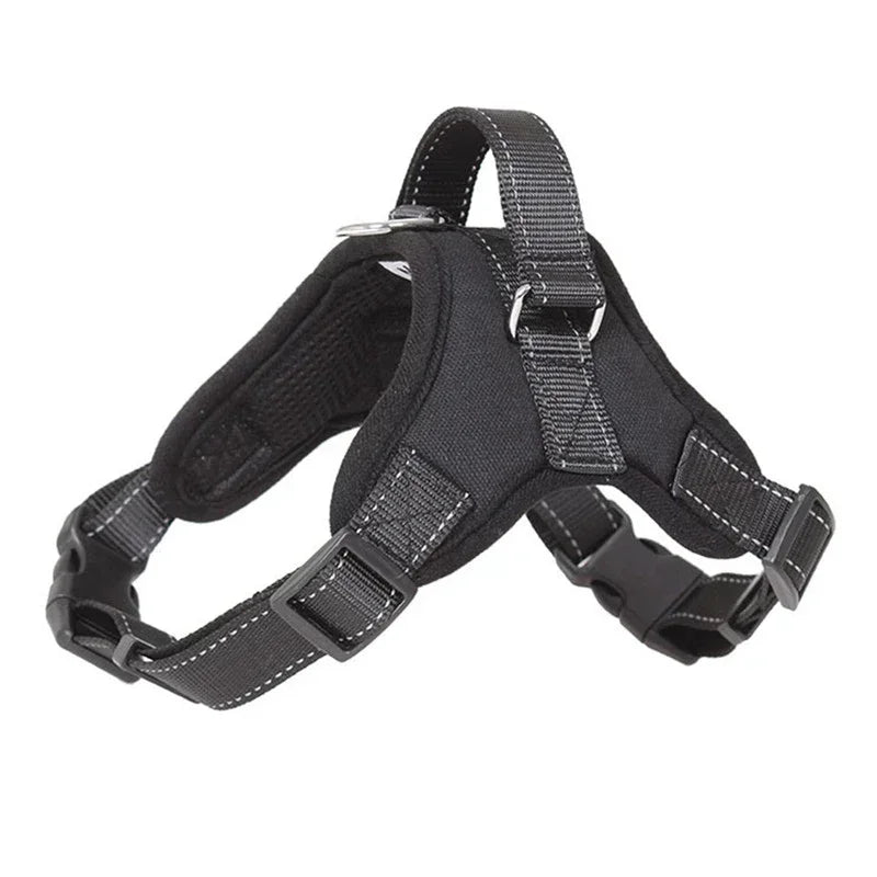 Harnais chien réfléchissant anti-traction en polyester – Ajustable XS à L