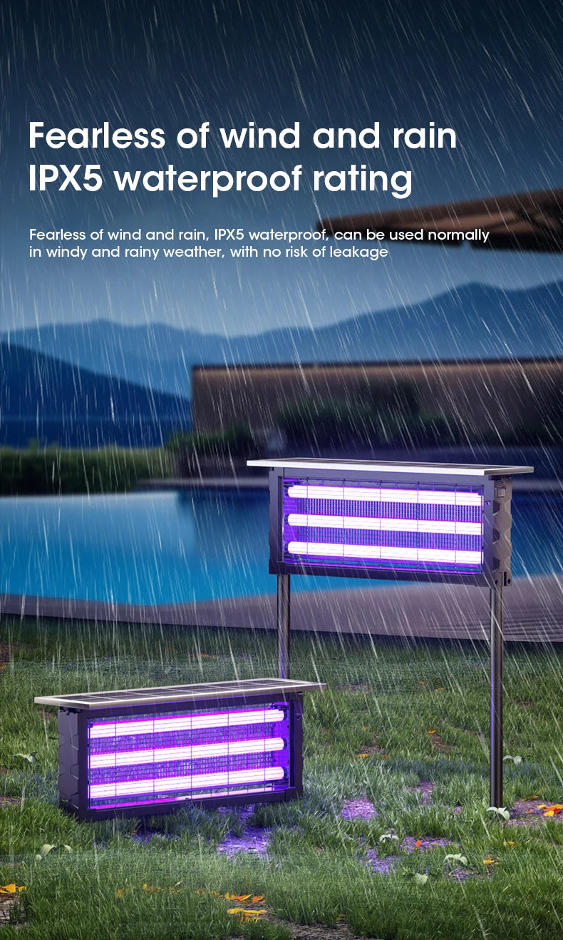 Lampe Anti-Moustiques Solaire NOCCLILI - Piège Électrique Grande Surface Étanche pour Jardin, Patio et Camping