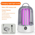 Lampe Anti-Moustiques Électrique Rechargeable avec Veilleuse - Répulsif Portable pour Chambres et Extérieur