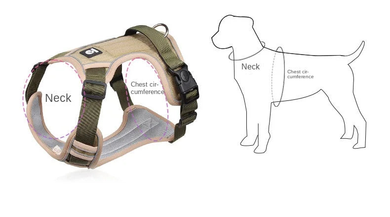Harnais Chien Sans Traction Nylon Réfléchissant – Gilet Ajustable Toutes Tailles