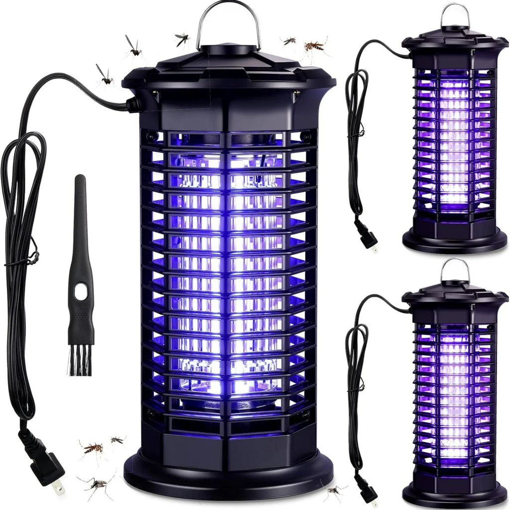 Piège à Moustiques Étanche LED UV avec Décharge Électrique - Pour Extérieur, Maison, Jardin, Terrasse, Camping