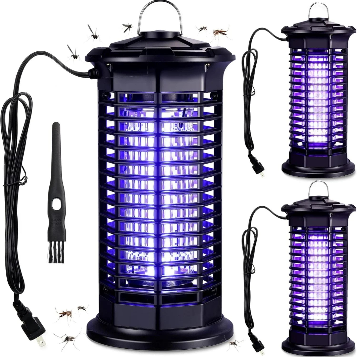 Piège à Moustiques Étanche LED UV avec Décharge Électrique - Pour Extérieur, Maison, Jardin, Terrasse, Camping