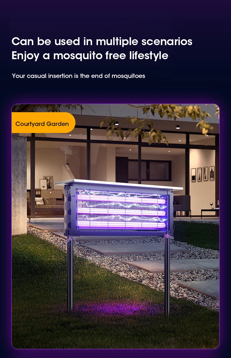 Lampe Anti-Moustiques Solaire NOCCLILI - Piège Électrique Grande Surface Étanche pour Jardin, Patio et Camping