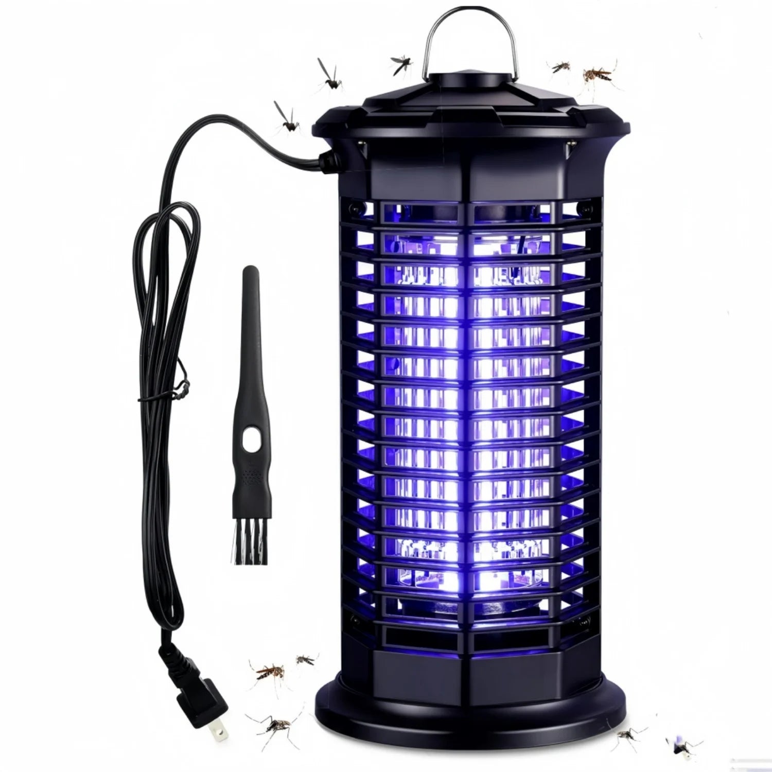 Piège à Moustiques Étanche LED UV avec Décharge Électrique - Pour Extérieur, Maison, Jardin, Terrasse, Camping