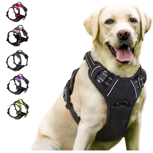 Harnais Chien Anti-Traction avec Attache Frontale – Réfléchissant & Ajustable