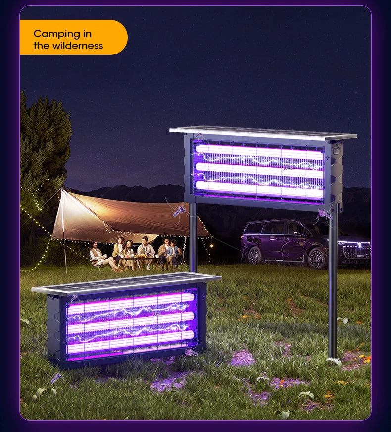 Lampe Anti-Moustiques Solaire NOCCLILI - Piège Électrique Grande Surface Étanche pour Jardin, Patio et Camping
