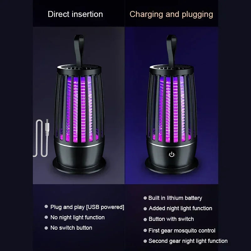 Lampe Anti-Moustiques UV Xiaomi (Écosystème) - Rechargeable USB Portable Silencieuse 360° pour Intérieur et Camping