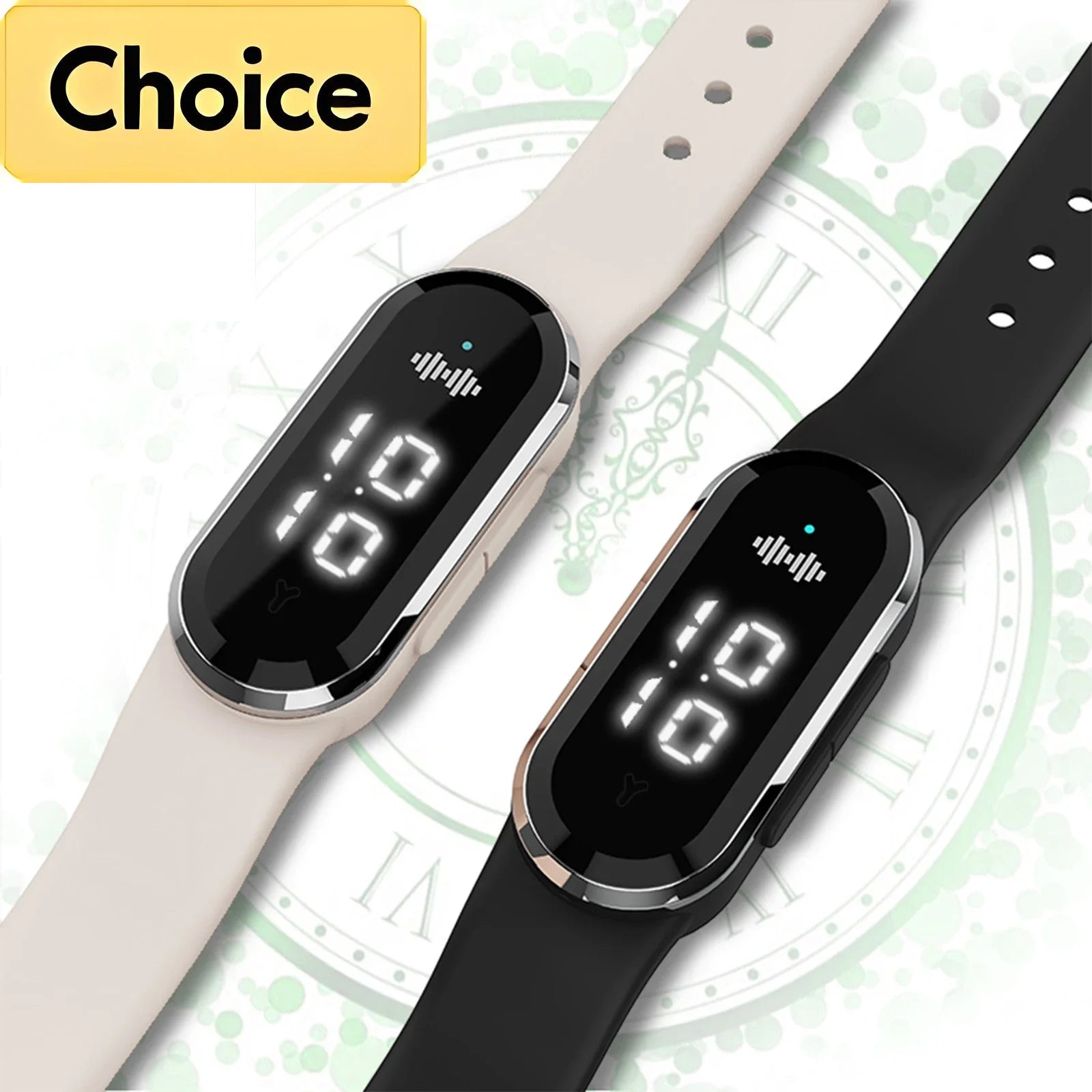 Bracelet Anti-Moustiques à Ultrasons avec Horloge - Rechargeable USB