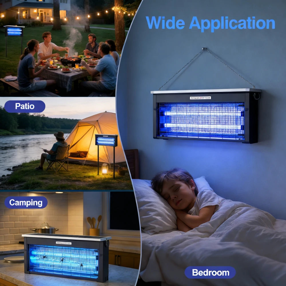 Lampe Anti-Moustiques Solaire JOYINLED avec Lumière UV - Piège Électrique Étanche pour Jardin et Camping
