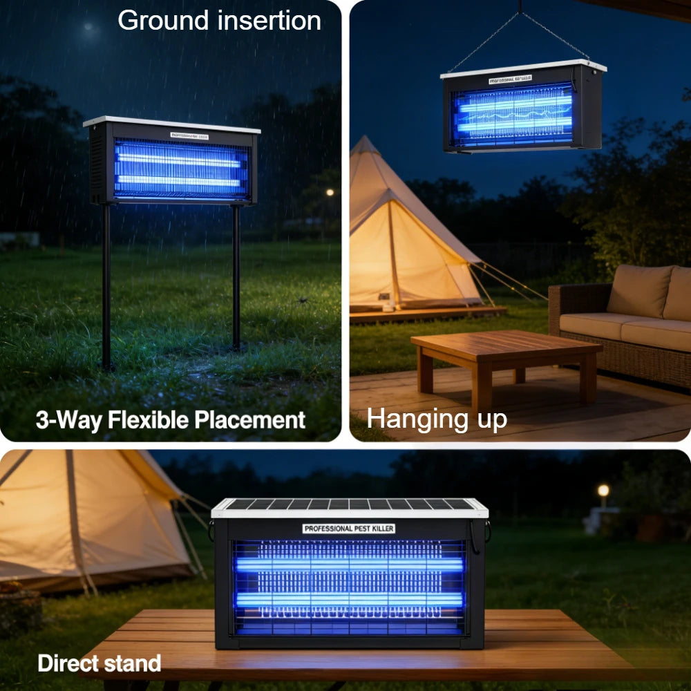 Lampe Anti-Moustiques Solaire JOYINLED avec Lumière UV - Piège Électrique Étanche pour Jardin et Camping