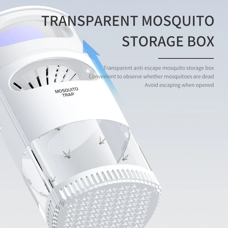 Lampe Anti-Moustiques Sans Fil USB Silencieuse - Aspiration Automatique pour Maison et Camping