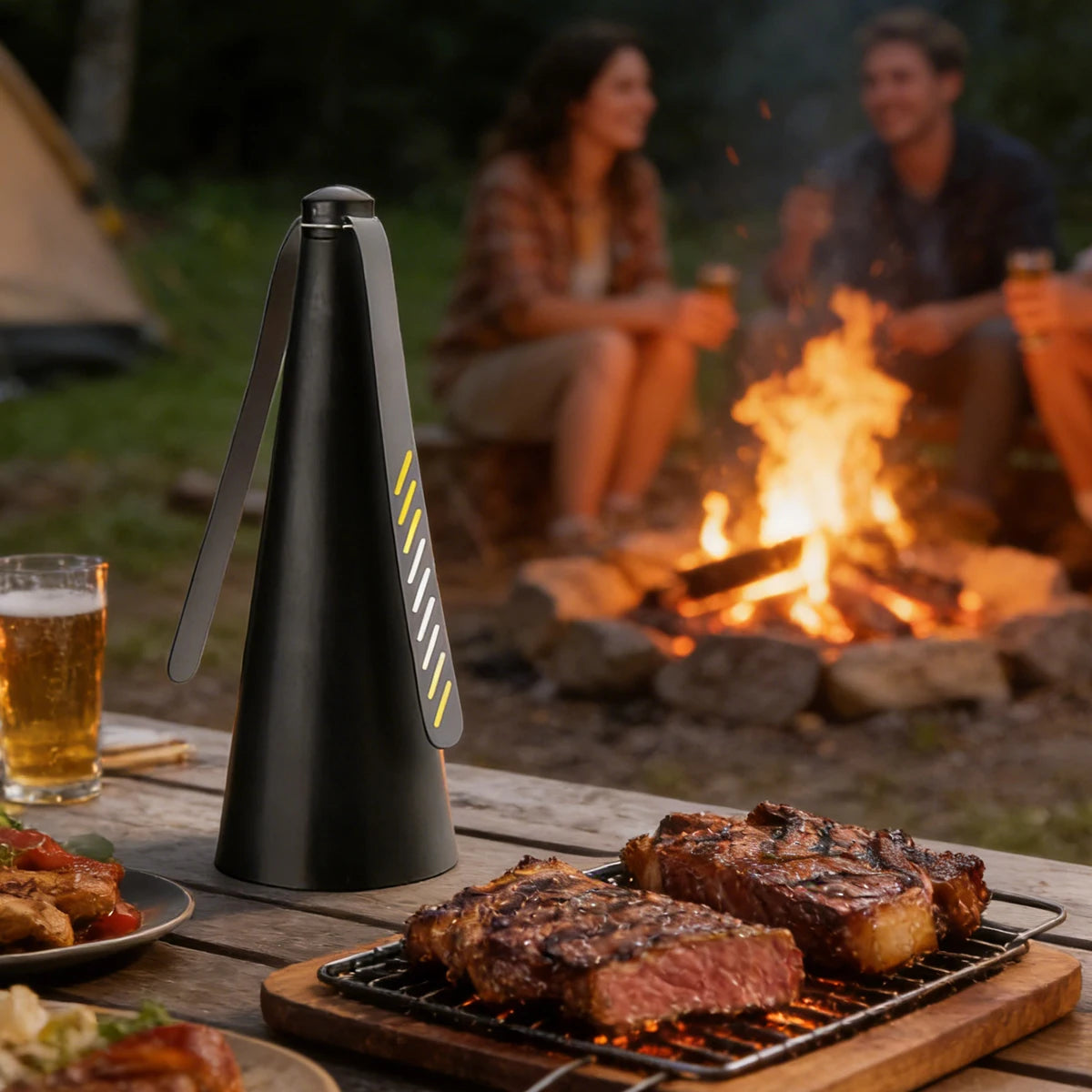 Ventilateur Anti-Mouches de Table - Répulsif Électrique Silencieux pour Repas Extérieurs, Barbecue et Camping