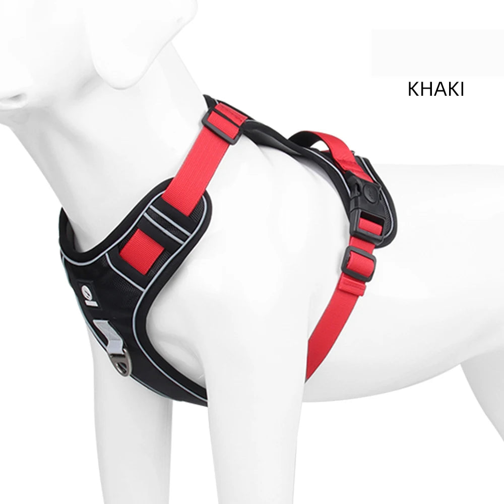 Harnais Chien Sans Traction Nylon Réfléchissant – Gilet Ajustable Toutes Tailles