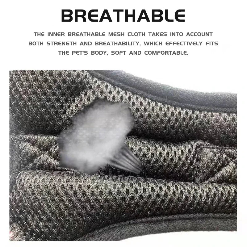 Harnais chien réfléchissant anti-traction en polyester – Ajustable XS à L