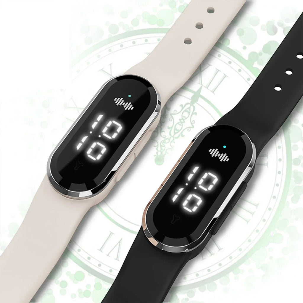Bracelet Anti-Moustiques à Ultrasons avec Horloge - Rechargeable USB