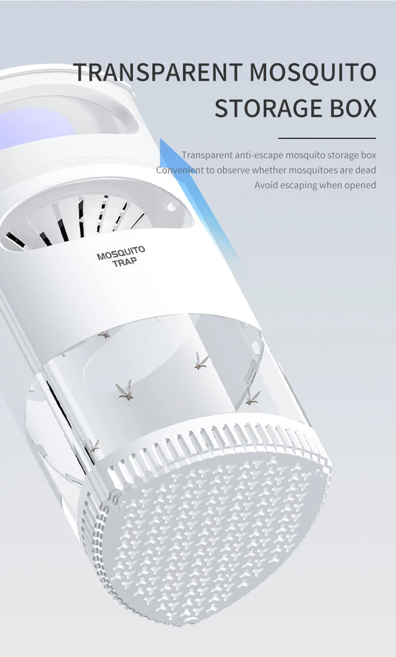 Lampe Anti-Moustiques Sans Fil USB Silencieuse - Aspiration Automatique pour Maison et Camping