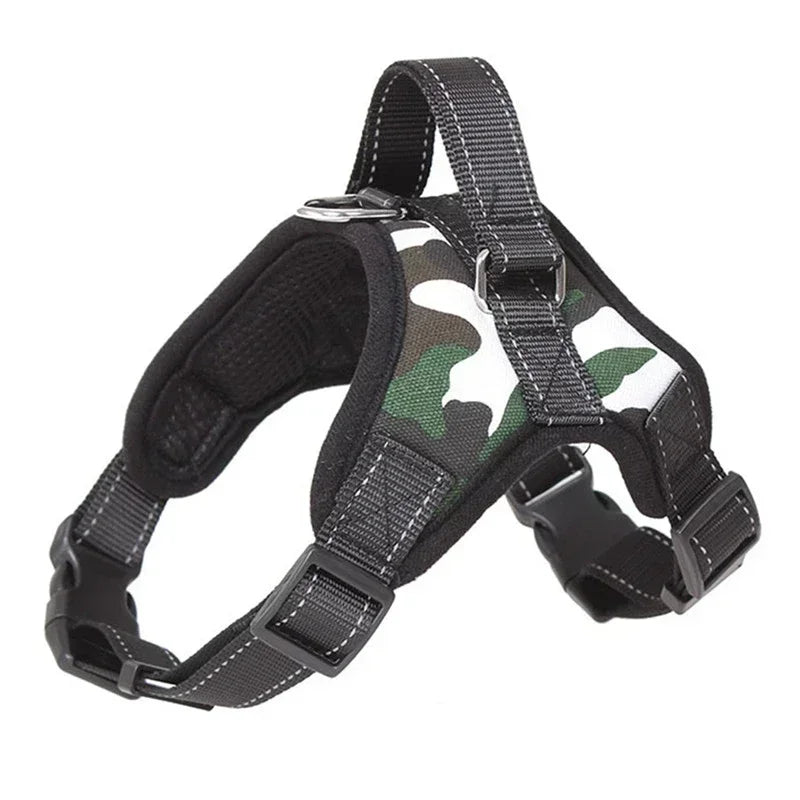 Harnais chien réfléchissant anti-traction en polyester – Ajustable XS à L
