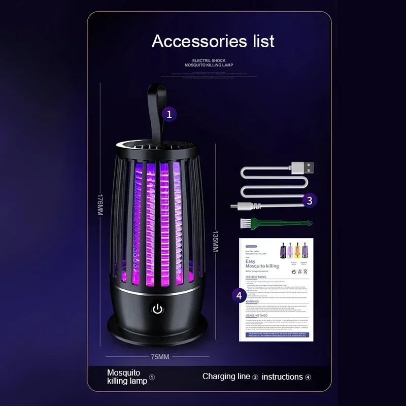 Lampe Anti-Moustiques UV Xiaomi (Écosystème) - Rechargeable USB Portable Silencieuse 360° pour Intérieur et Camping