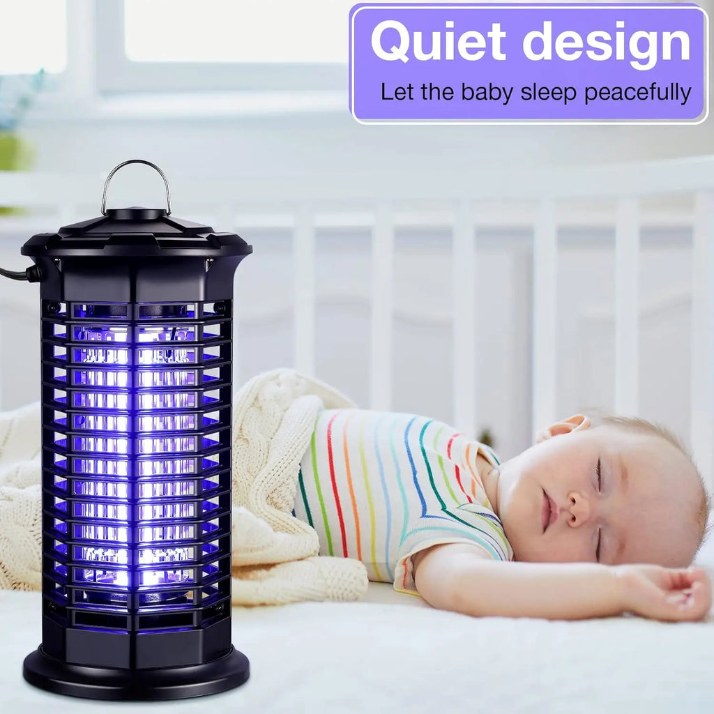 Piège à Moustiques Étanche LED UV avec Décharge Électrique - Pour Extérieur, Maison, Jardin, Terrasse, Camping