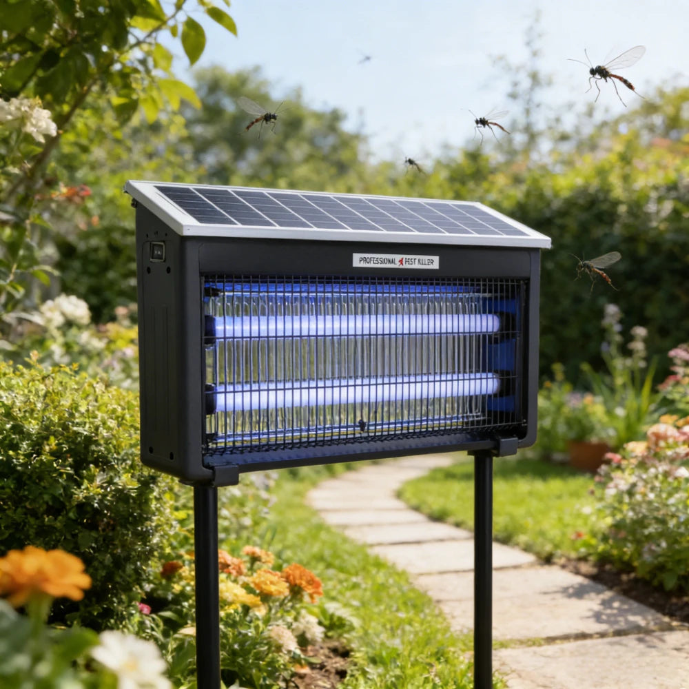 Lampe Anti-Moustiques Solaire JOYINLED avec Lumière UV - Piège Électrique Étanche pour Jardin et Camping