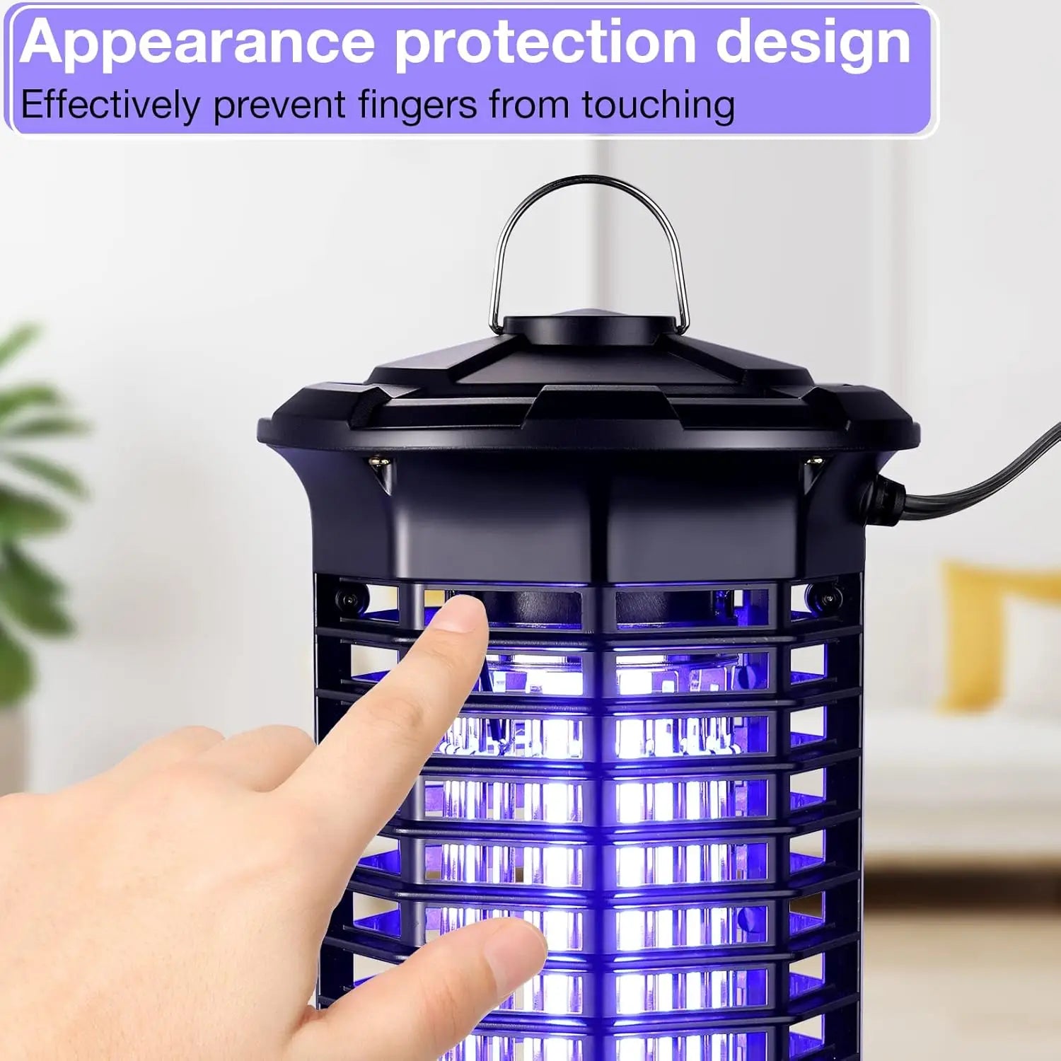 Piège à Moustiques Étanche LED UV avec Décharge Électrique - Pour Extérieur, Maison, Jardin, Terrasse, Camping