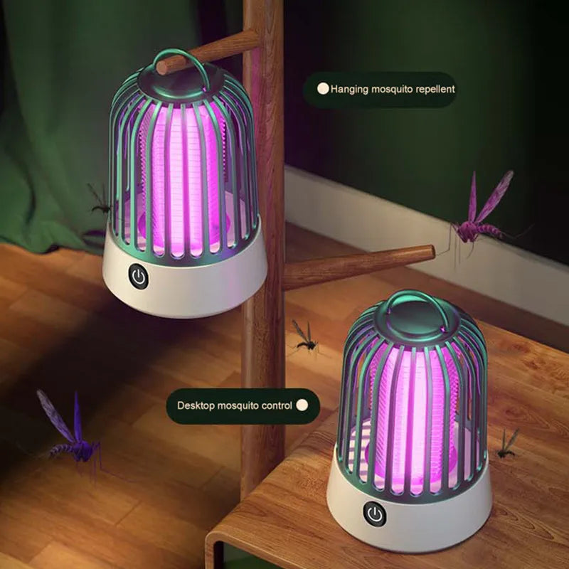 Lampe Anti-Moustiques Électrique Rechargeable avec Veilleuse - Répulsif Portable pour Chambres et Extérieur