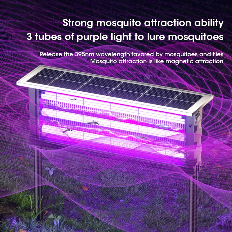 Lampe Anti-Moustiques Solaire NOCCLILI - Piège Électrique Grande Surface Étanche pour Jardin, Patio et Camping