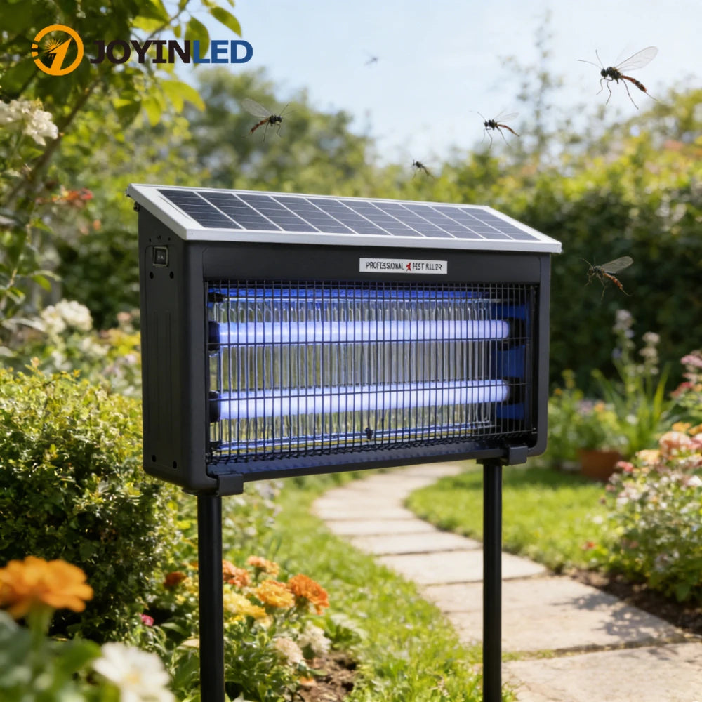 Lampe Anti-Moustiques Solaire JOYINLED avec Lumière UV - Piège Électrique Étanche pour Jardin et Camping