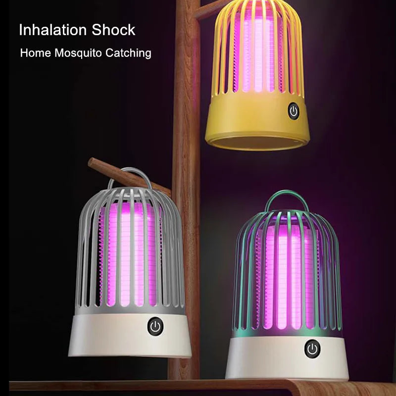 Lampe Anti-Moustiques Électrique Rechargeable avec Veilleuse - Répulsif Portable pour Chambres et Extérieur