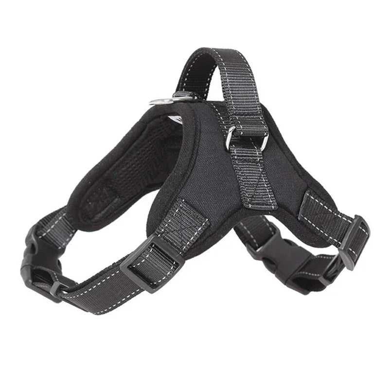 Harnais chien réfléchissant anti-traction en polyester – Ajustable XS à L
