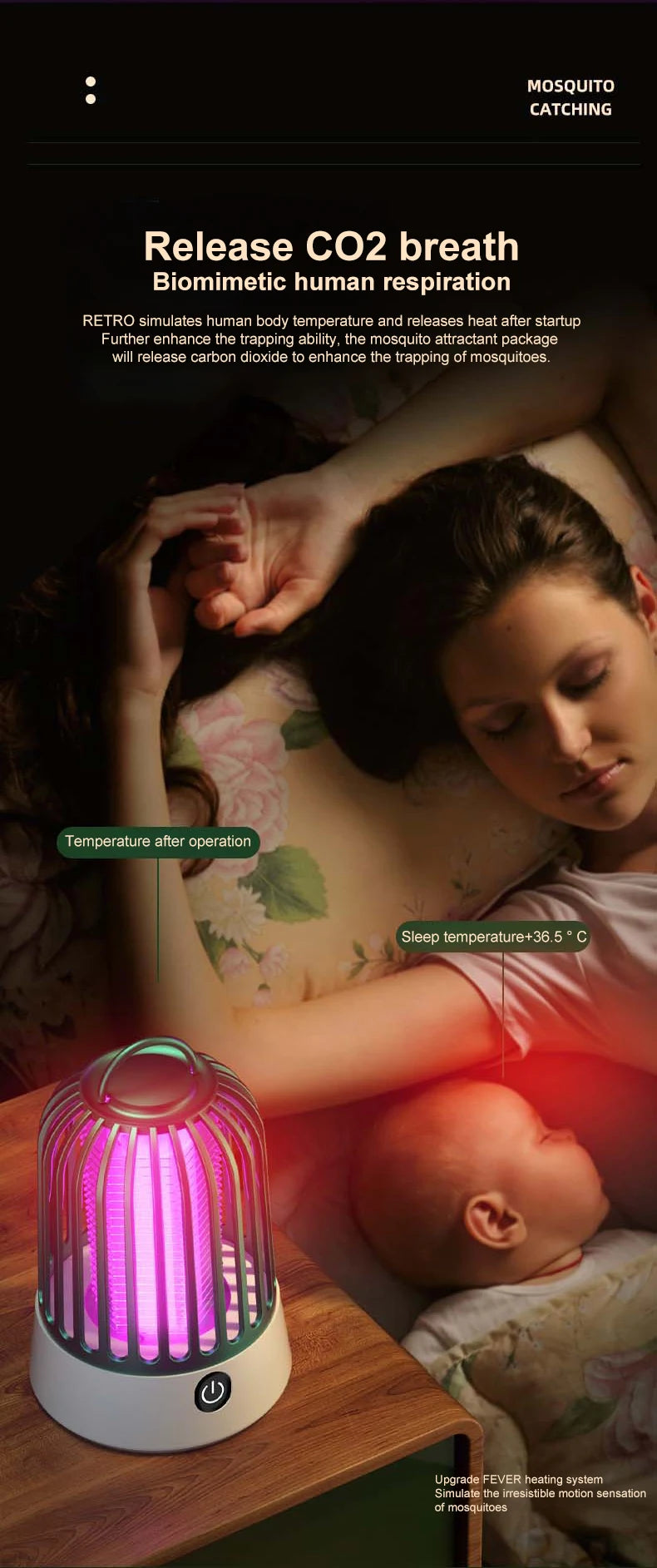 Lampe Anti-Moustiques Électrique Rechargeable avec Veilleuse - Répulsif Portable pour Chambres et Extérieur