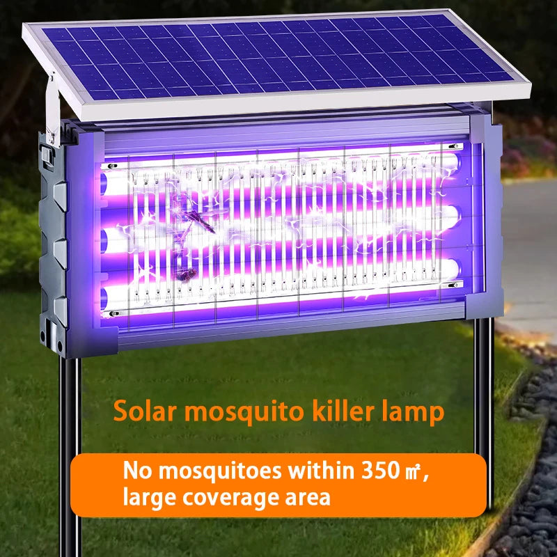 Grande Lampe Solaire Anti-Moustiques LED Carrée - Tue-Mouches Extérieur pour Jardin et Pelouse