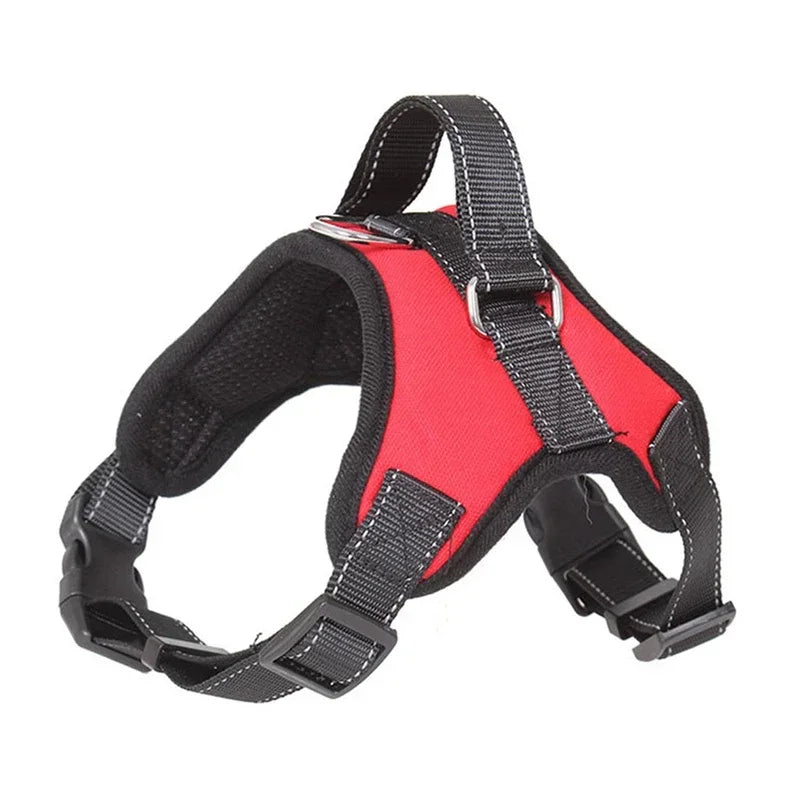 Harnais chien réfléchissant anti-traction en polyester – Ajustable XS à L