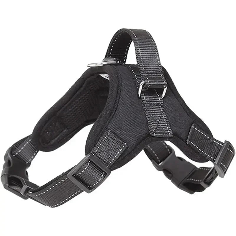 Harnais chien réfléchissant anti-traction en polyester – Ajustable XS à L