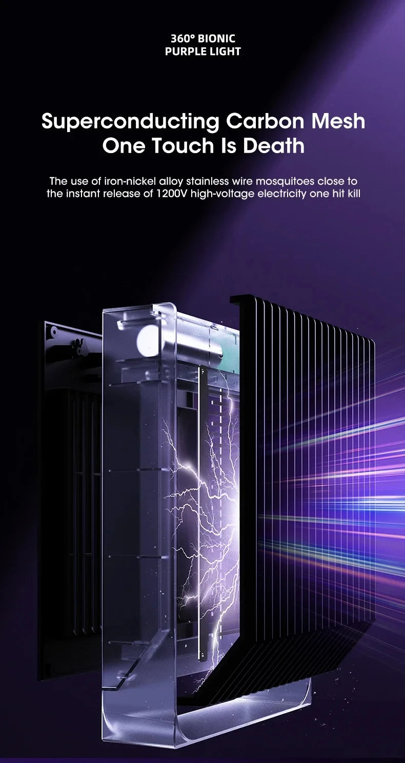 Lampe Anti-Moustiques Électrique Black Knight B2000V - Tue-Mouches UV Ultraviolet pour Camping et Maison