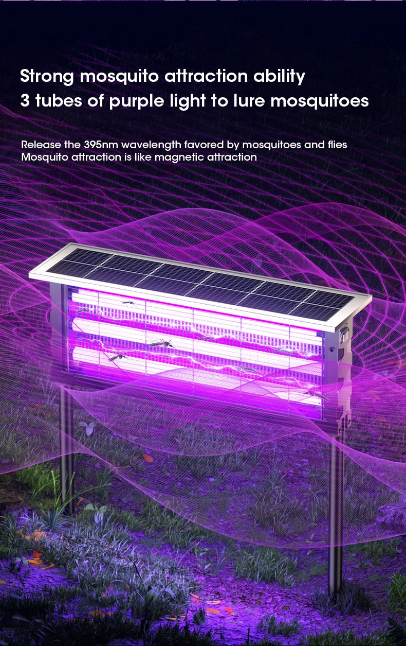 Lampe Anti-Moustiques Solaire NOCCLILI - Piège Électrique Grande Surface Étanche pour Jardin, Patio et Camping