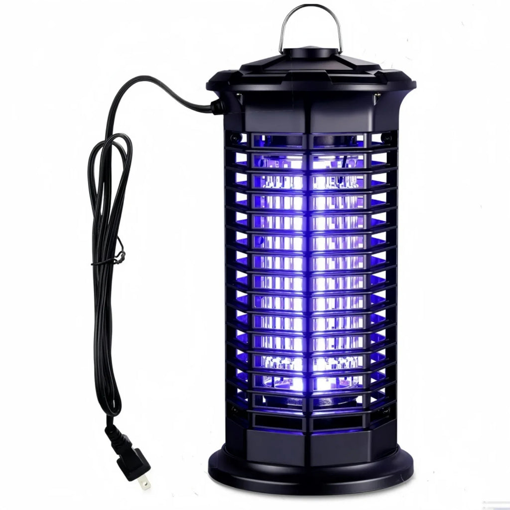 Piège à Moustiques Étanche LED UV avec Décharge Électrique - Pour Extérieur, Maison, Jardin, Terrasse, Camping