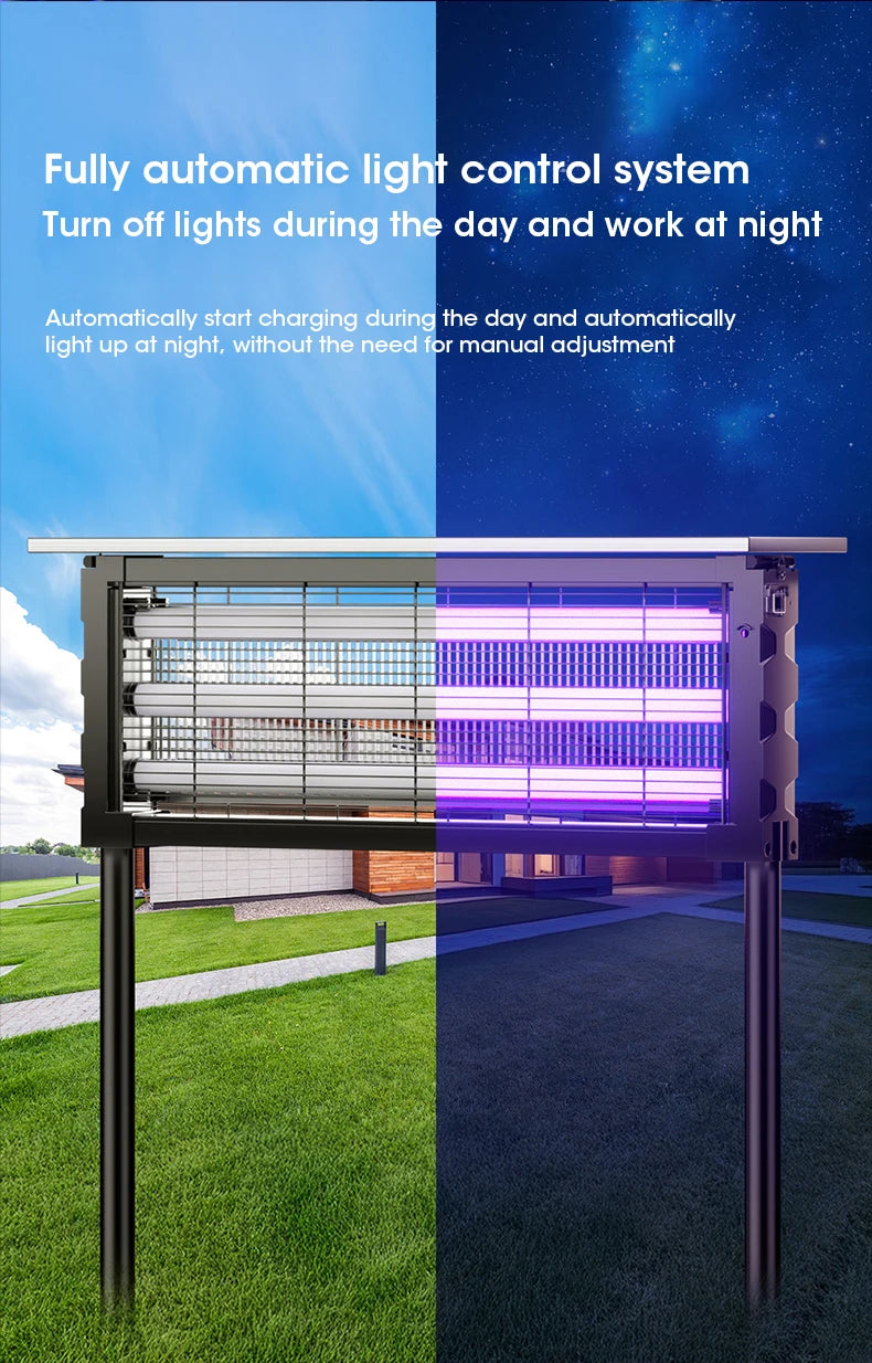 Lampe Anti-Moustiques Solaire NOCCLILI - Piège Électrique Grande Surface Étanche pour Jardin, Patio et Camping