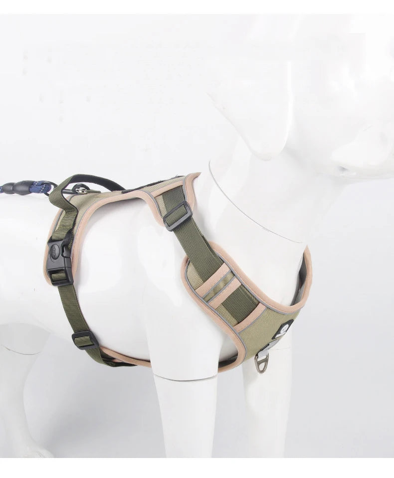 Harnais Chien Sans Traction Nylon Réfléchissant – Gilet Ajustable Toutes Tailles